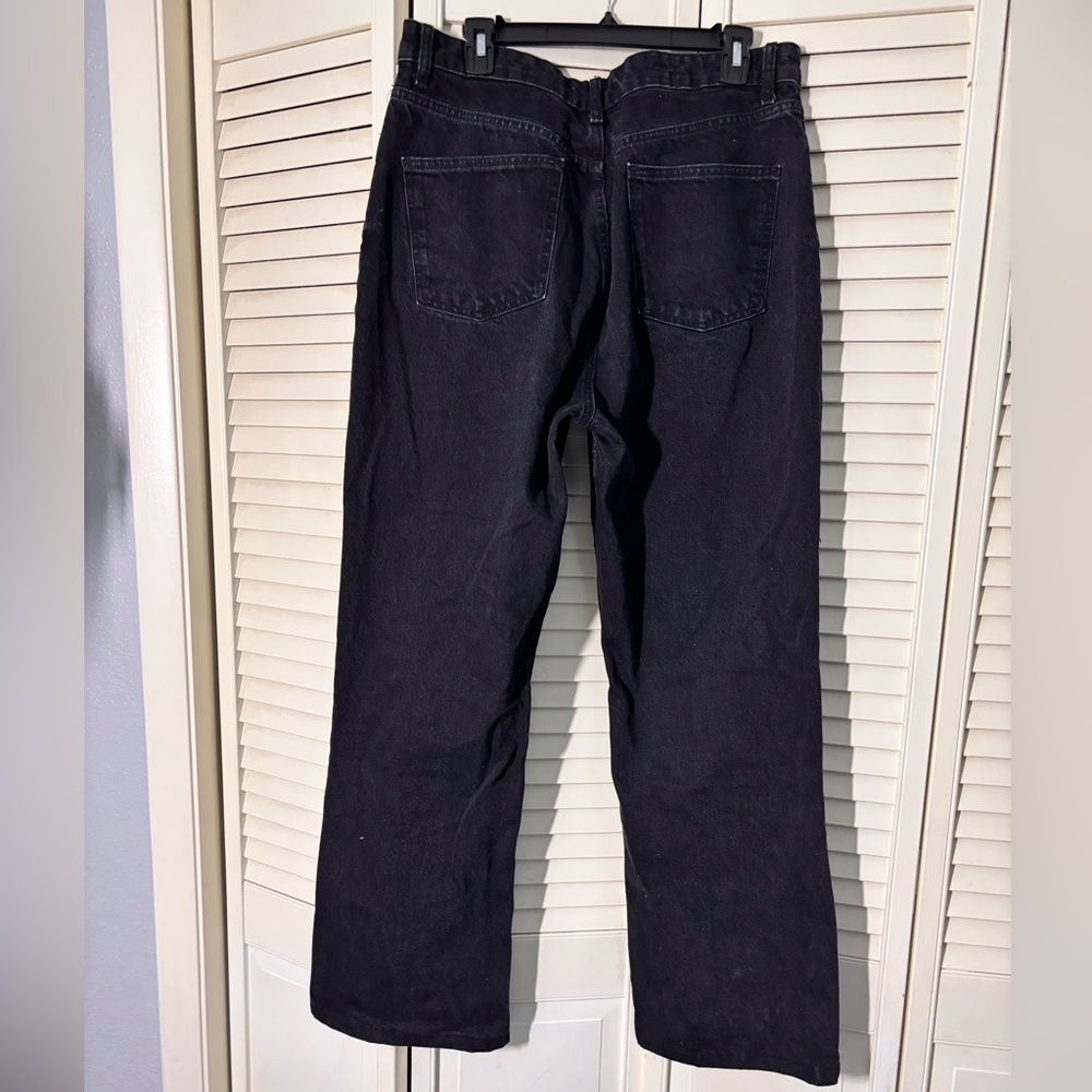 Zara Straight Leg Jeans In black | Sz 14 - Picture 3 of 4